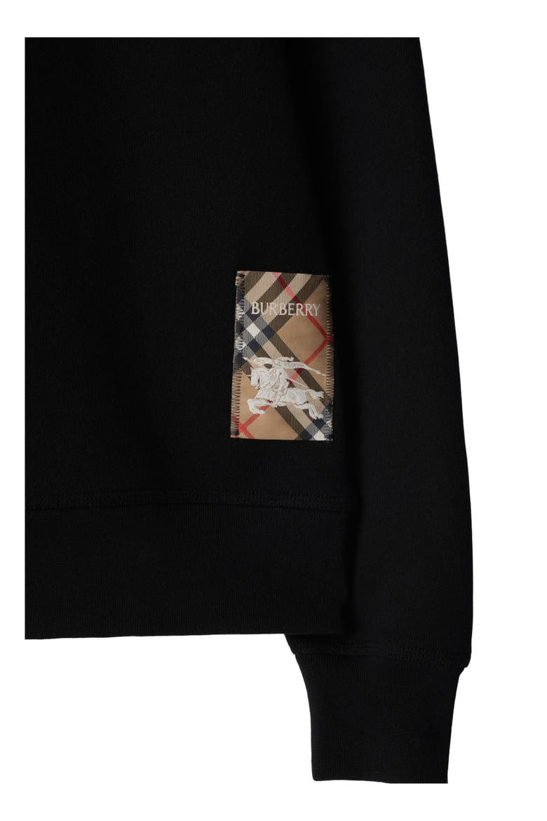 Check Label Cotton Sweatshirt, Alternate, color, Black