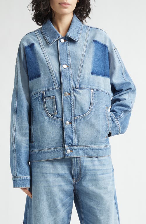 Stella Mccartney Deconstructed Denim Jacket In Blue