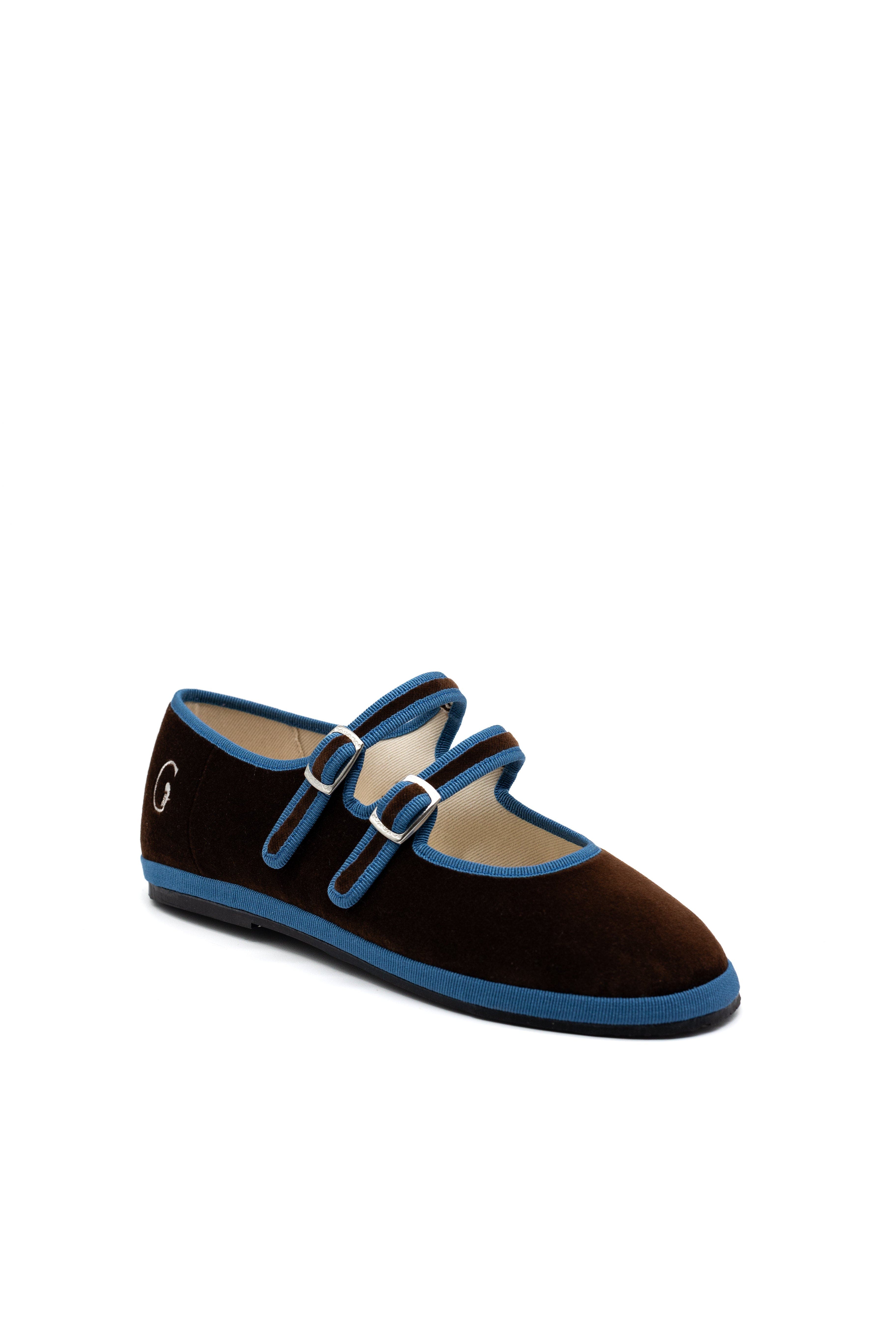 Gondolina Shoes Pugni Double Strap Mary Jane Flats, Alternate, color, Espresso Skyline