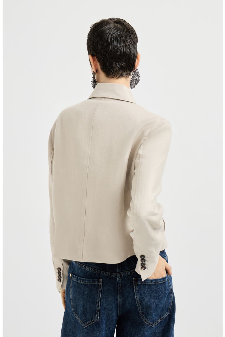 Linen diagonal jacket, Alternate, color, Beige