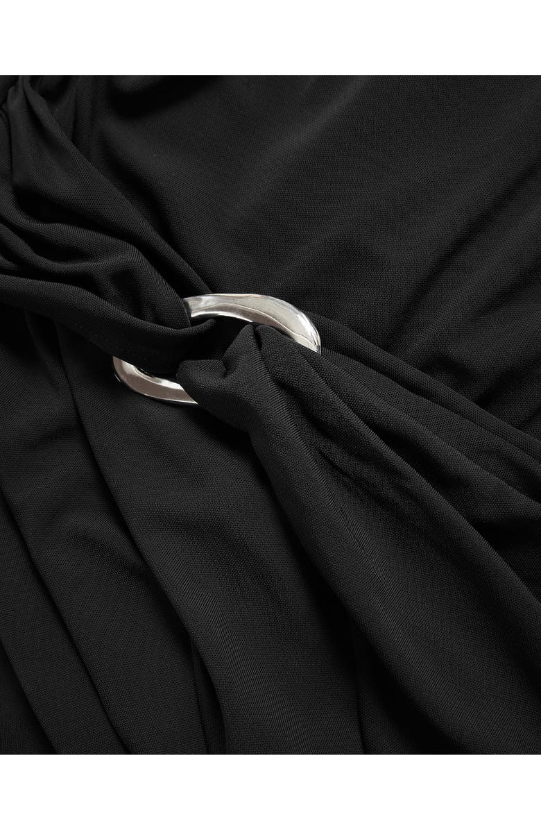 Veronica Beard Viela Hardware Detail Long Sleeve Maxi Dress, Alternate, color, Black