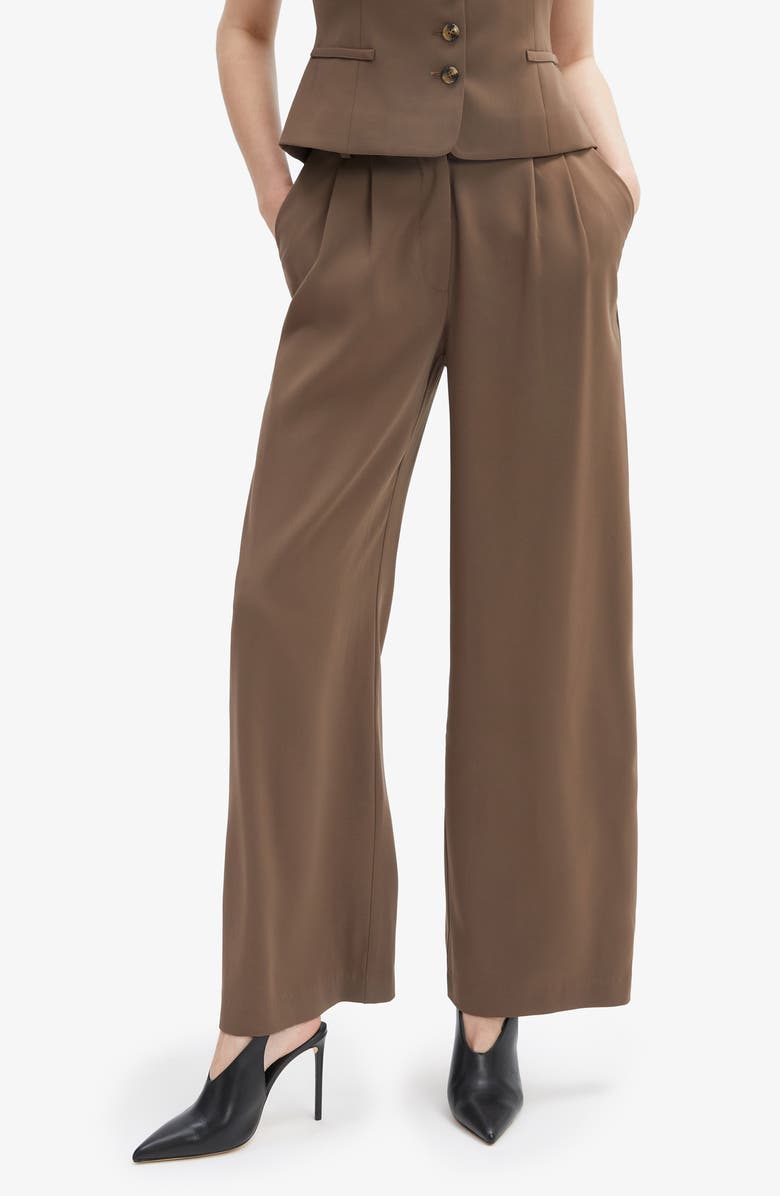 Bardot Sloane Straight Leg Pants, Main, color, Coffee Brown