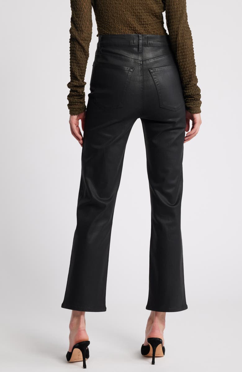 FRAME Le Sleek Straight Leg Coated Jeans, Alternate, color, Noir Coated