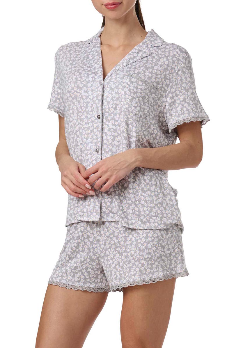 Splendid Notch Collar Short Pajamas, Alternate, color, Daisy Pop Toss