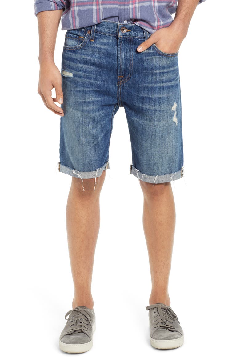 7 For All Mankind® Cutoff Denim Shorts, Main, color, LEGEND DESTROYED