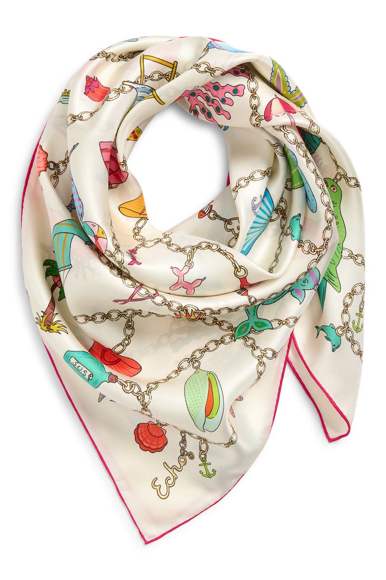 Charmed Life Silk Scarf, Main, color, IVORY MULTI