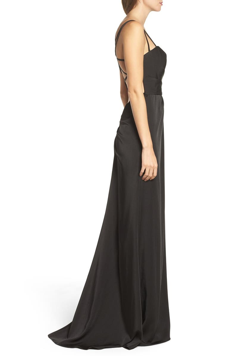La Femme Ruched Bodice Gown, Alternate, color,