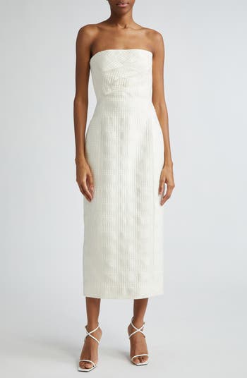 Emilia Wickstead Lowre Strapless Midi Cocktail Dress | Nordstrom