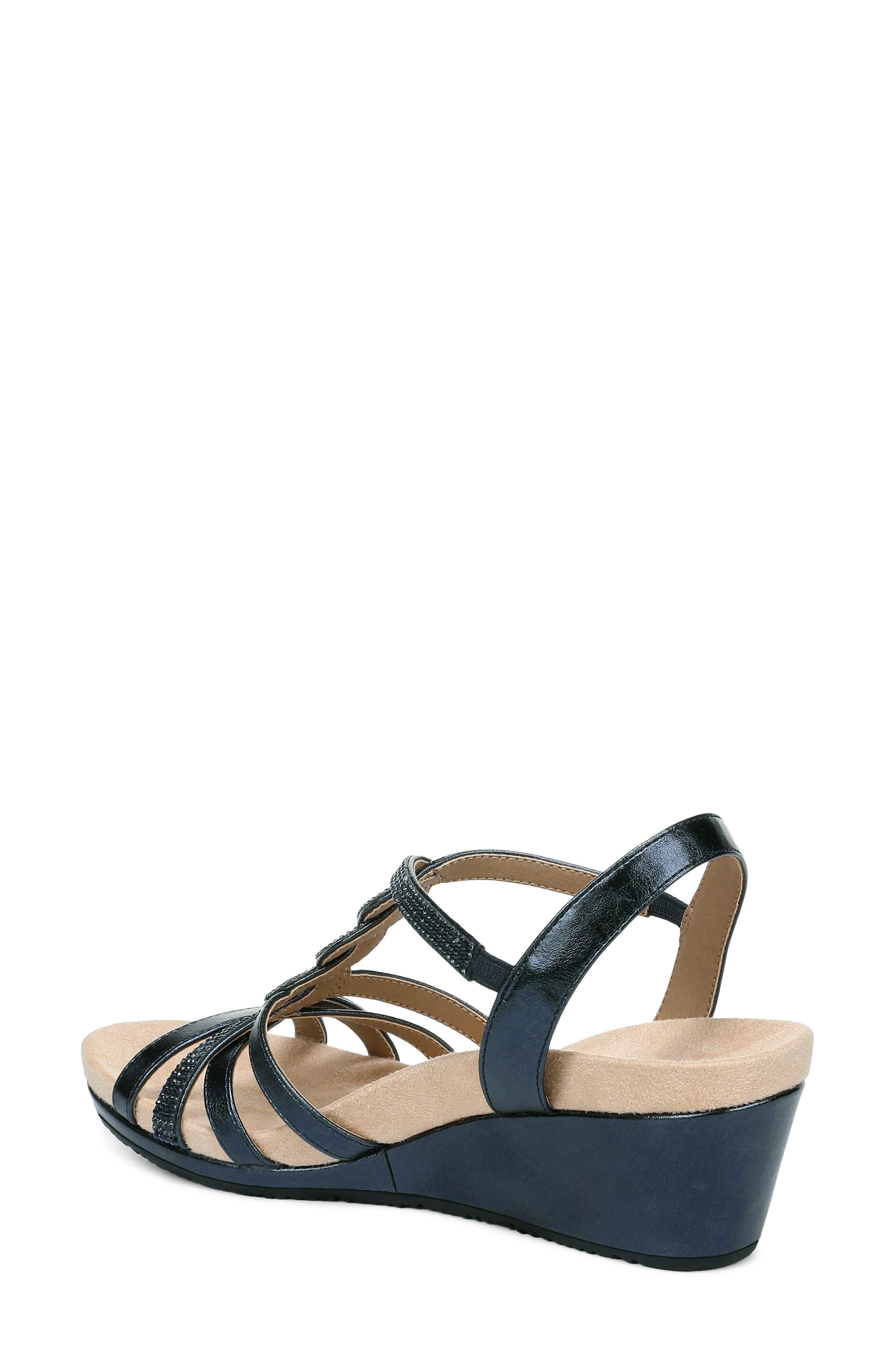 Miami Slingback Wedge Sandal, Alternate, color, LUX NAVY-DM