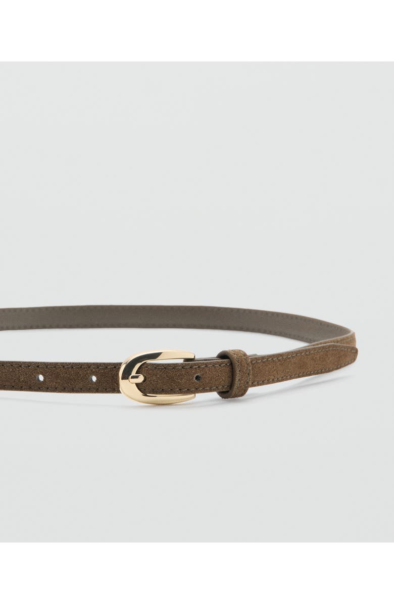 MANGO Thin Suede Belt, Alternate, color, Khaki Green