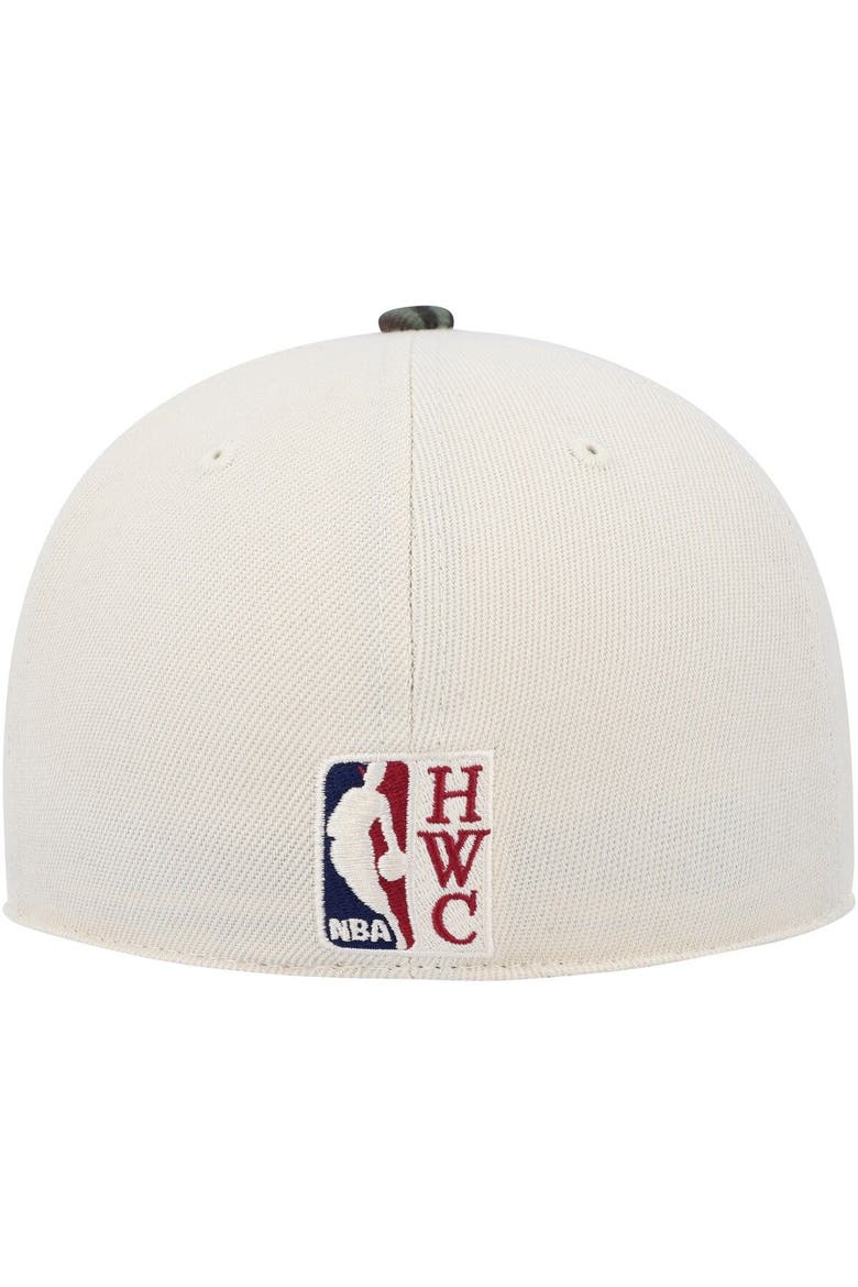 Men's Mitchell & Ness Cream/Camo Philadelphia 76ers Hardwood Classics 1976 NBA All-Star Game Off White Camo Fitted Hat, Alternate, color, Camo