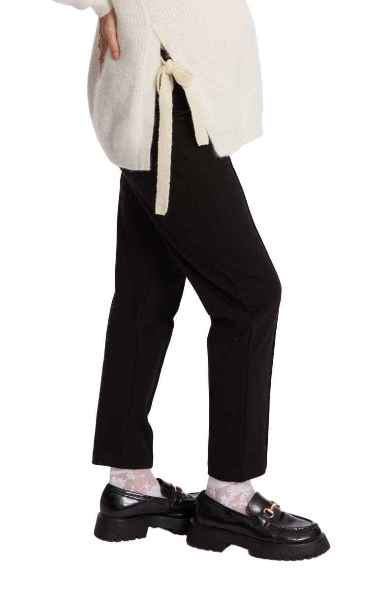 Cache Coeur Clark Maternity Carrot Trousers, Alternate, color, Black