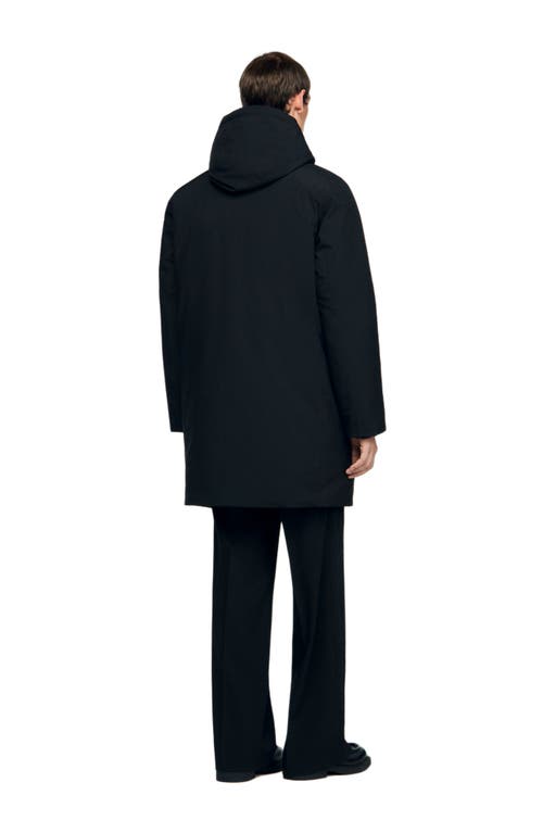 Sandro Hooded Parka With Zip In Black