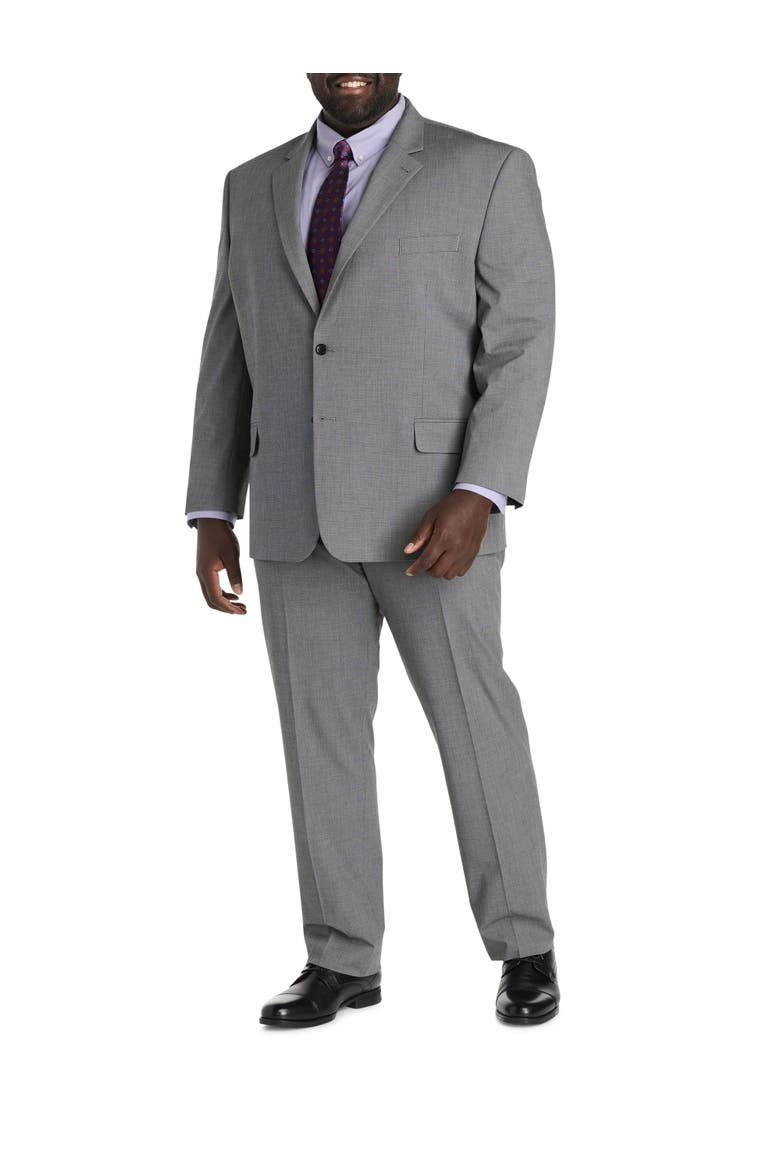 Big & Tall Mini-Neat Suit Pants, Alternate, color, BLACK