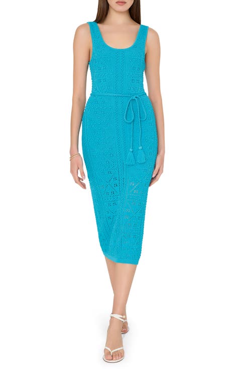 Bubble Pointelle Knit Midi Dress