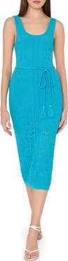 Milly Bubble Pointelle Knit Midi Dress