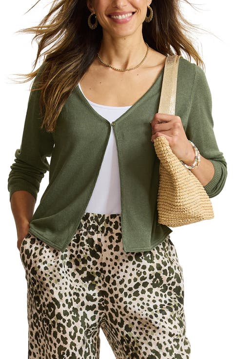Adeline Linen Blend Jersey Cardigan