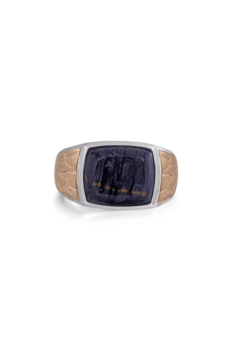 LuvMyJewelry Grey Picture Agate Sterling Silver Men Signet Ring, Main, color, Silver