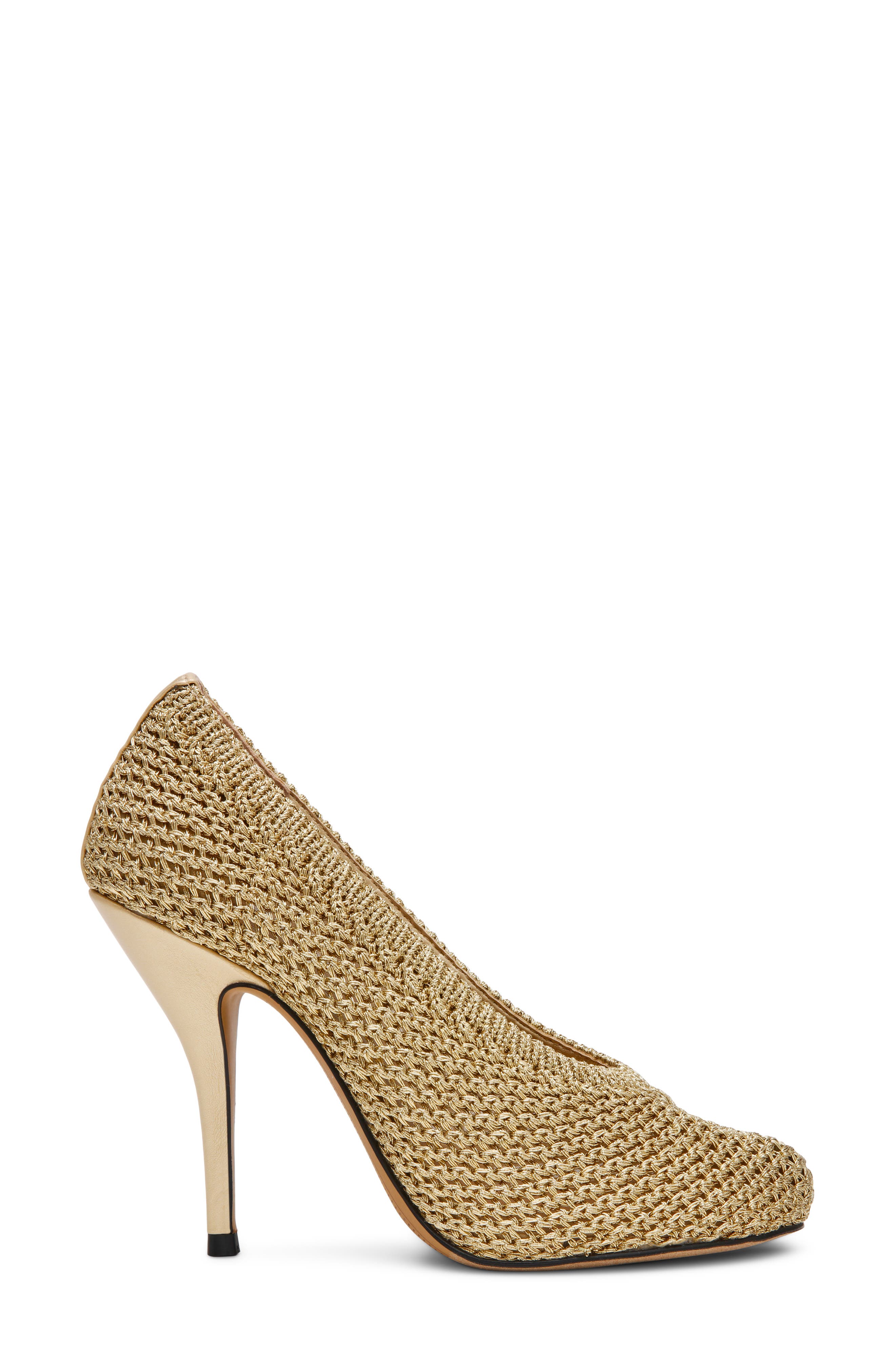 Juliette Crochet Pointed Toe Pump, Alternate, color, CHAMPAGNE