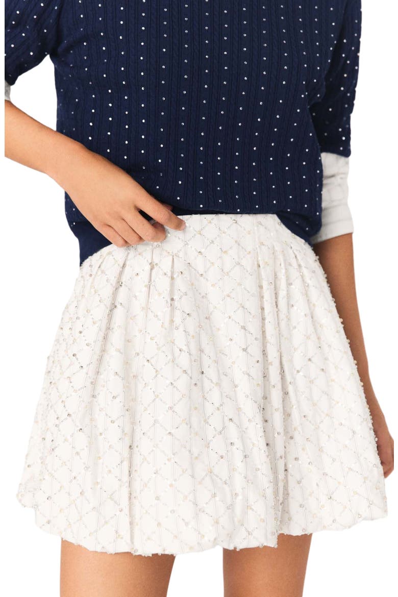 Beaded bubble skirt, Alternate, color, White