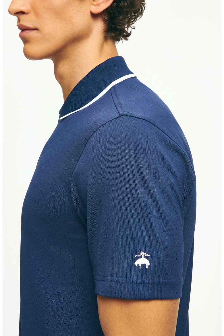 Solid Tipped Quarter Zip Performance Golf Polo, Alternate, color, MEDIEVAL BLIUE