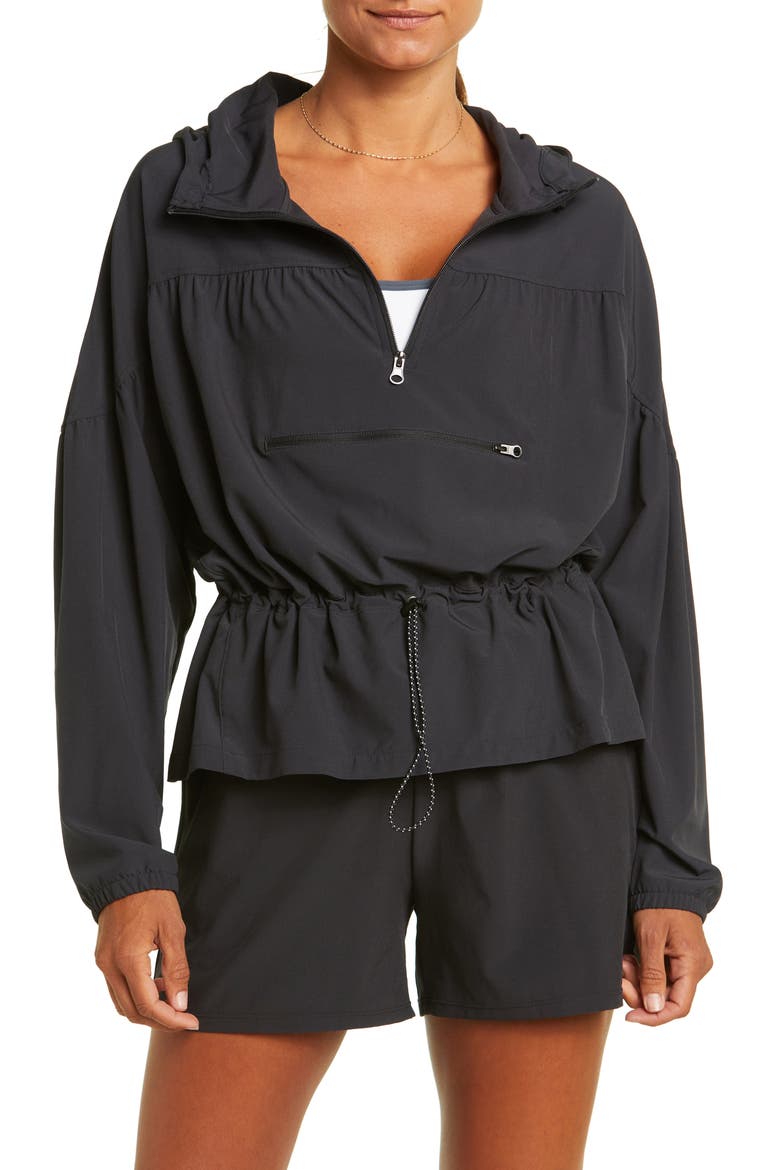 Excursion Hooded Packable Anorak, Main, color, BLACK