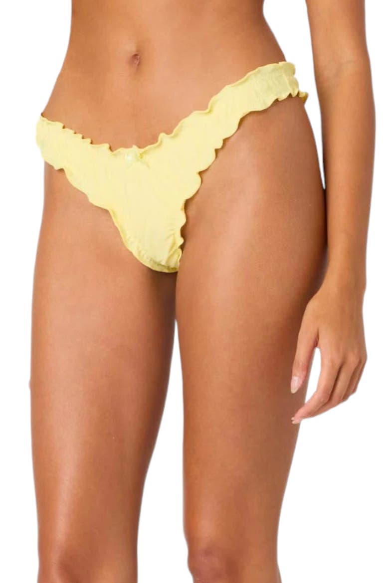 Golden Ruffle Edge Bikini Bottoms, Alternate, color, YELLOW