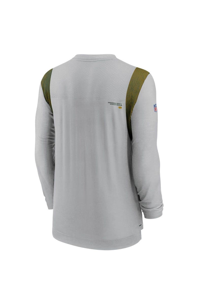 Nike Men's Nike Gray Green Bay Packers Sideline Player UV Performance Long Sleeve T-Shirt, Alternate, color, 