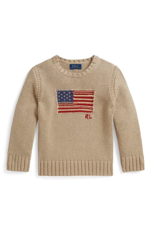 Kids' American Flag Cotton Crewneck Sweater (Toddler & Little Kid)