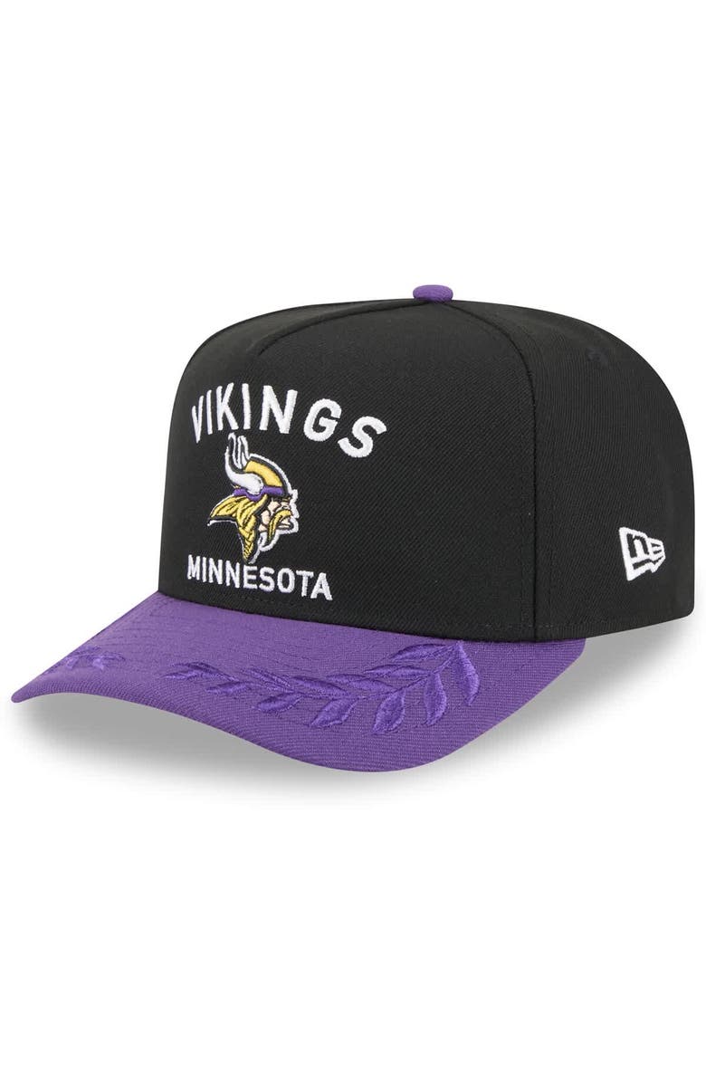 New Era Men's New Era  Black/Purple Minnesota Vikings 2025 NFL Draft A-Frame 9FIFTY Snapback Hat, Main, color, Black