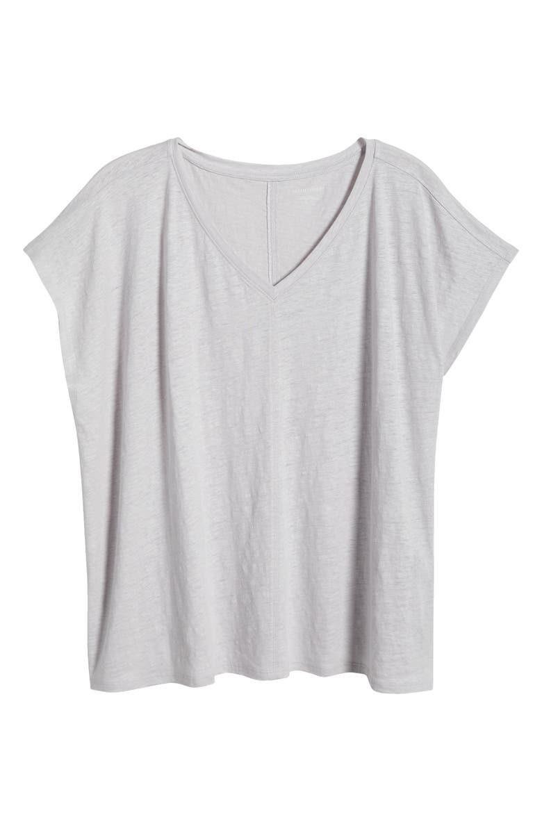Eileen Fisher Organic Linen V-Neck T-Shirt, Alternate, color,