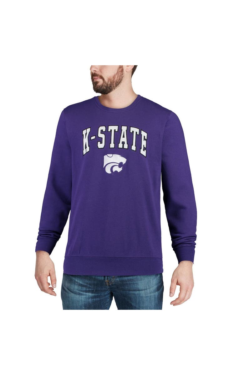 COLOSSEUM Men's Colosseum Purple Kansas State Wildcats Arch & Logo Crew Neck Sweatshirt, Alternate, color, Purple