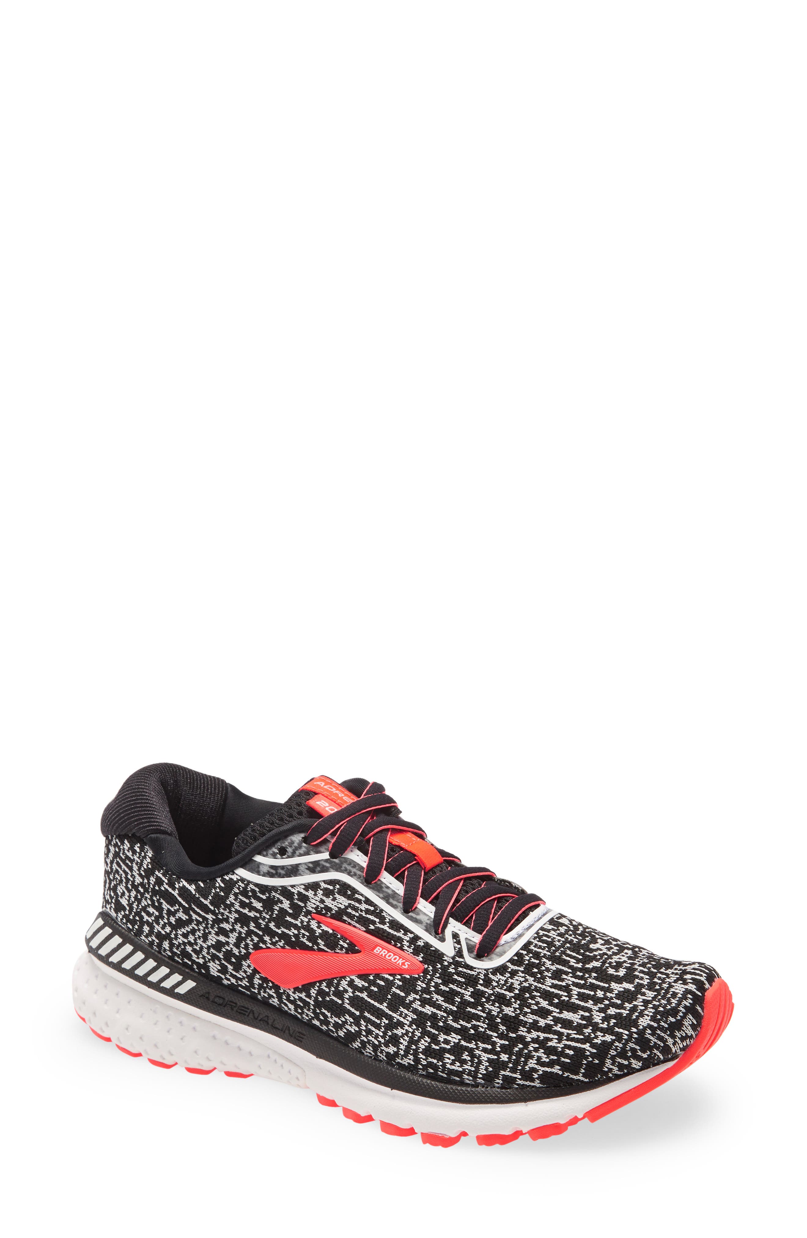 Adrenaline GTS 20 Running Shoe, Main, color, BLACK/WHITE/FIERY CORAL