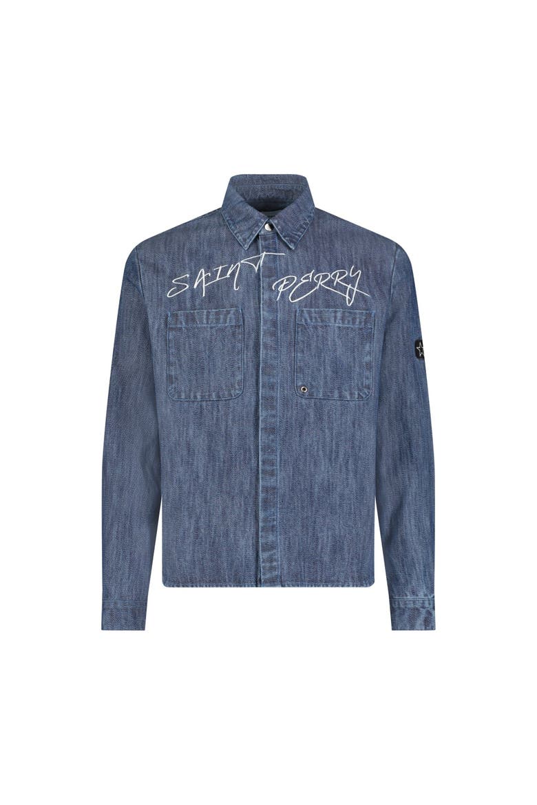 Maze Denim Shirt, Alternate, color, Blue