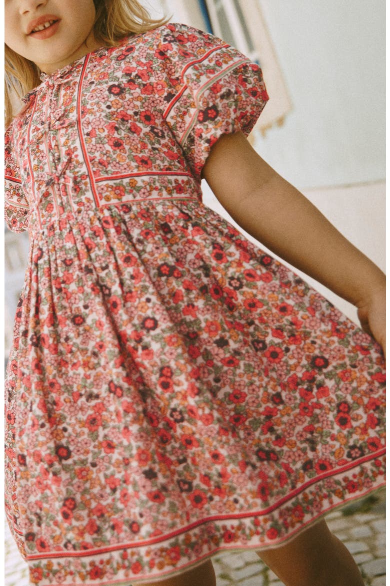 Floral Print Cotton & Linen Dress, Alternate, color, SOFT IVORY FLOWER BED