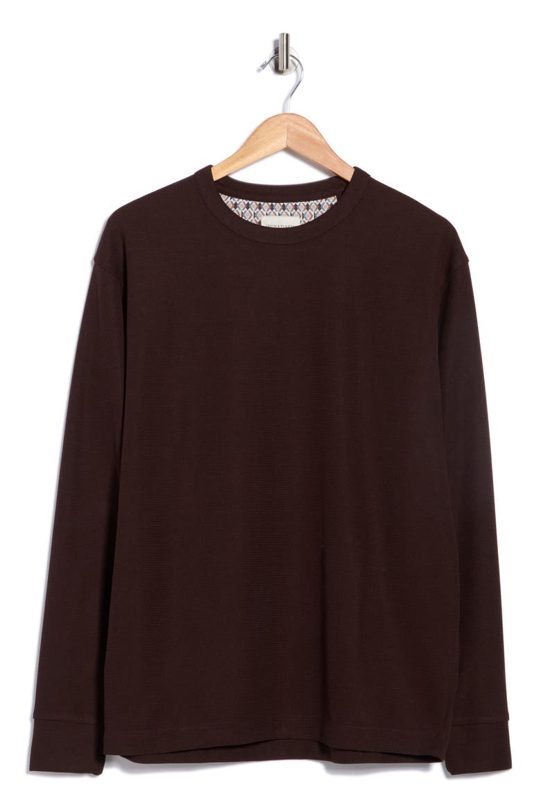 Textured Crewneck Sweater, Alternate, color, BROWN