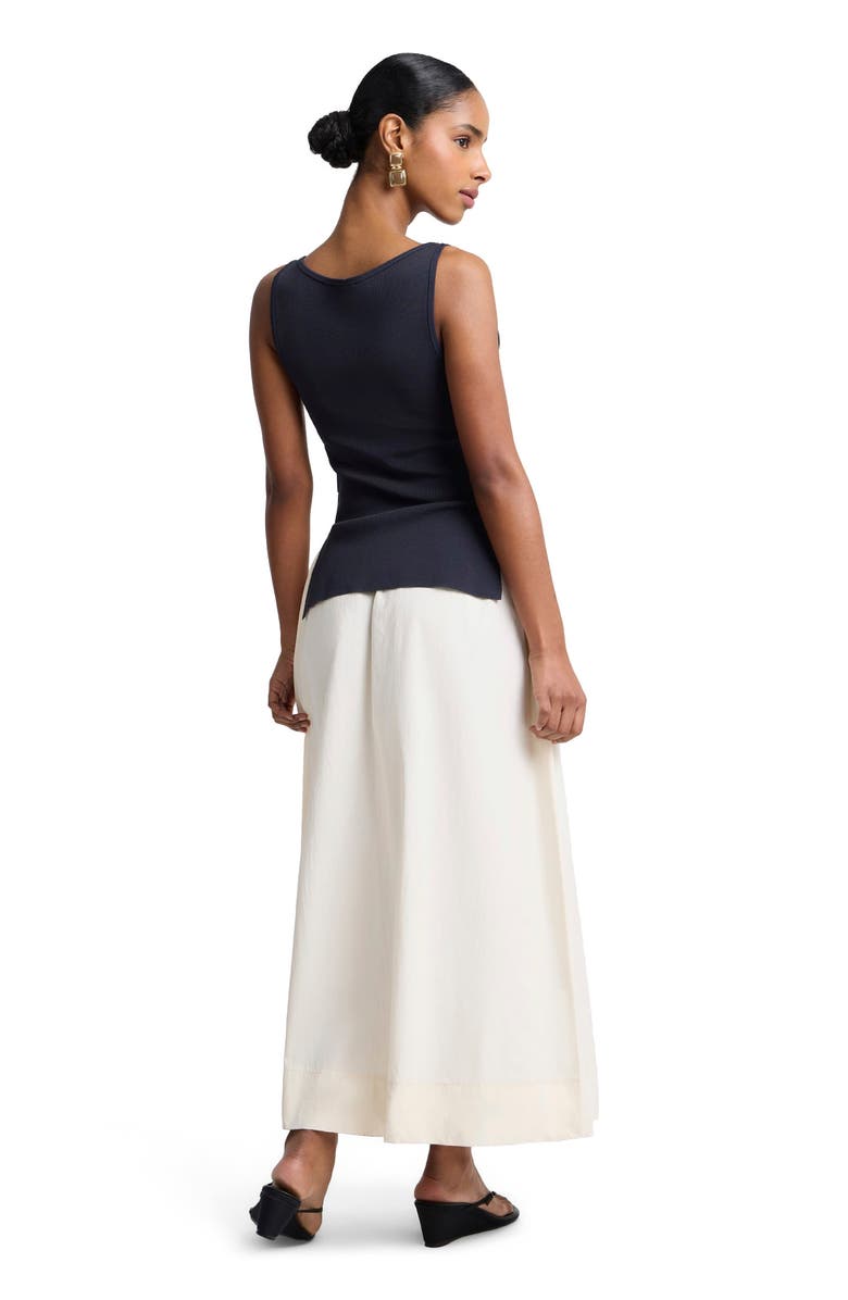 Onia Boatneck Mix Media Dress, Alternate, color, Black/Ivory