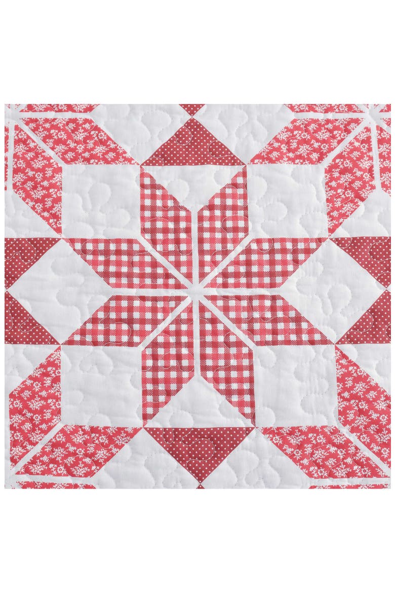Winter Star Plaid Quilt Set, Alternate, color, WHITE/ CARDINAL RED/ BEIGE