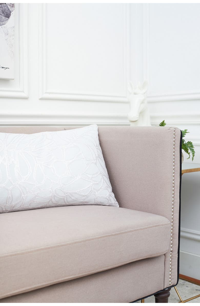 ELISABETH YORK Silka Textured Fog Blue Cotton Decor Throw Pillow, 15" x 35", Alternate, color, Blue