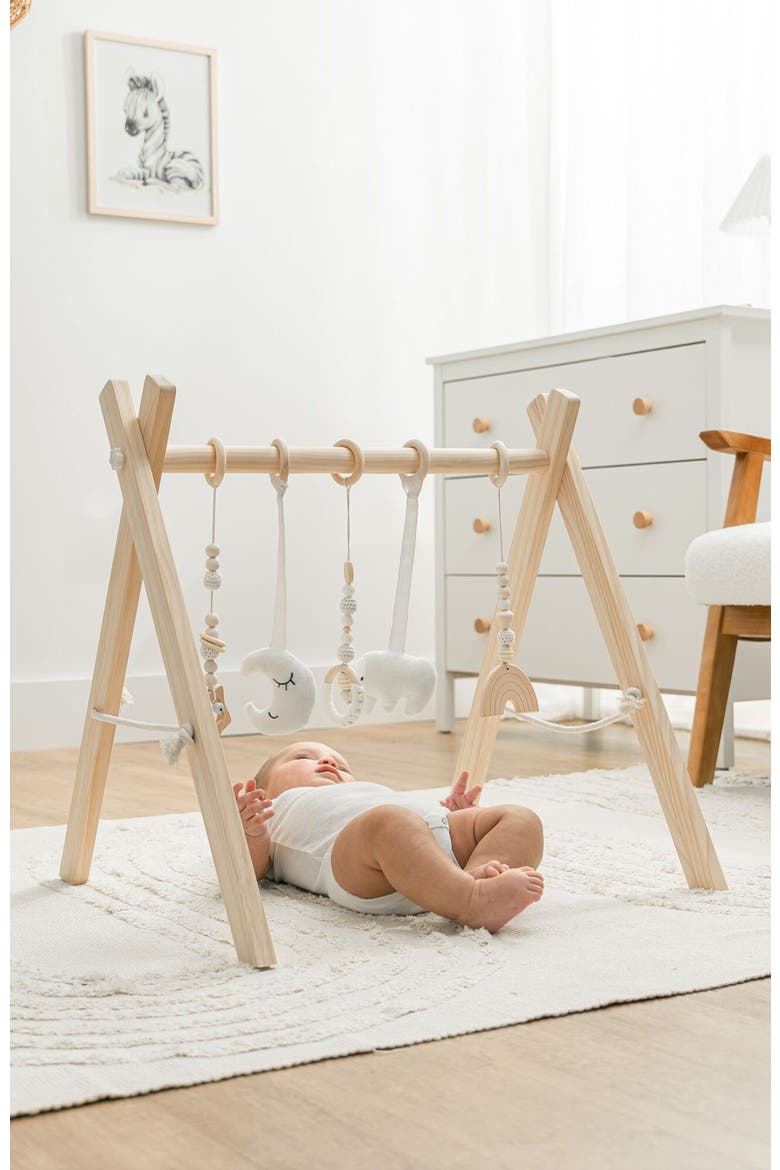 Wooden Baby Play Gym Set, Alternate, color, Natural Wood