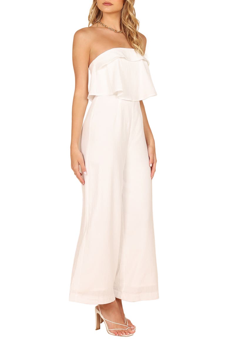 Katia Strapless Wide Leg Jumpsuit, Alternate, color, WHITE
