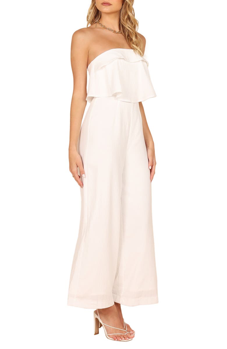 Petal & Pup Katia Strapless Wide Leg Jumpsuit, Alternate, color, White
