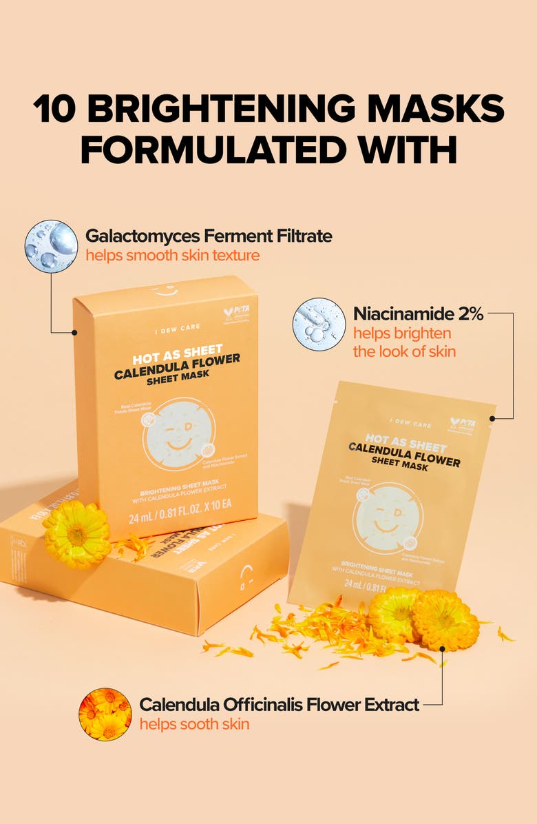 I DEW CARE How As Calendula Flower 10-Piece Sheet Mask Set, Alternate, color, 