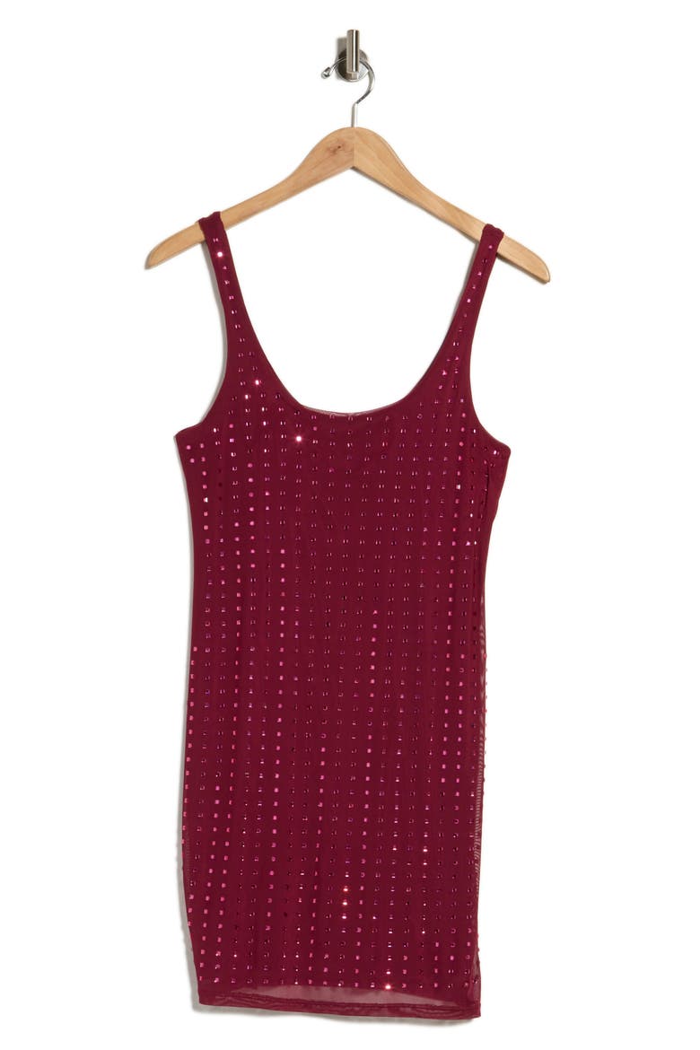 Studded Tank Minidress, Alternate, color, BURGUNDY