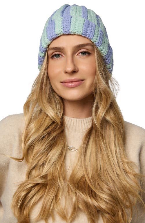 Saachi Two-tone Slouchy Beanie In Green