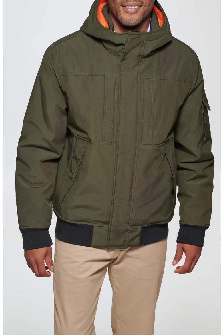 Arctic Hooded Bomber Jacket, Main, color, DARK FOREST