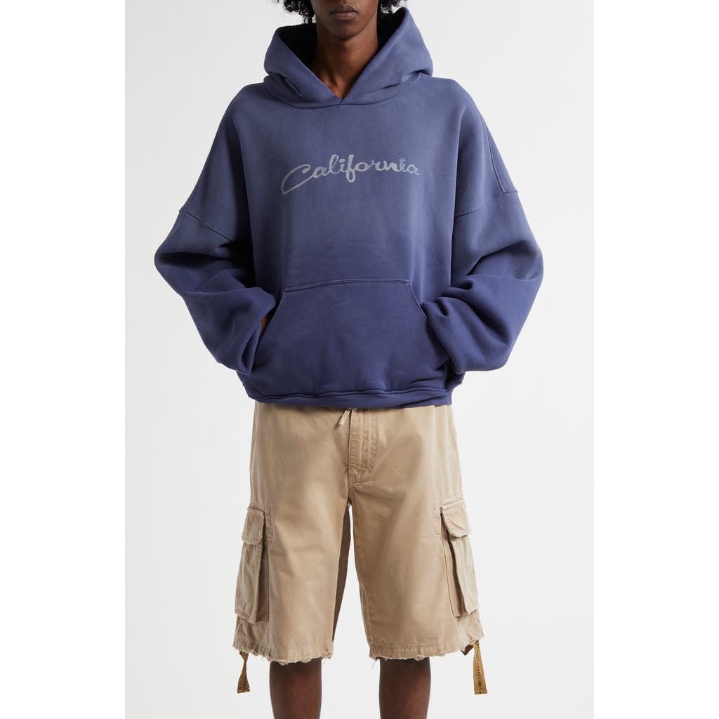 ERL Gender Inclusive California Graphic Hoodie in Navy