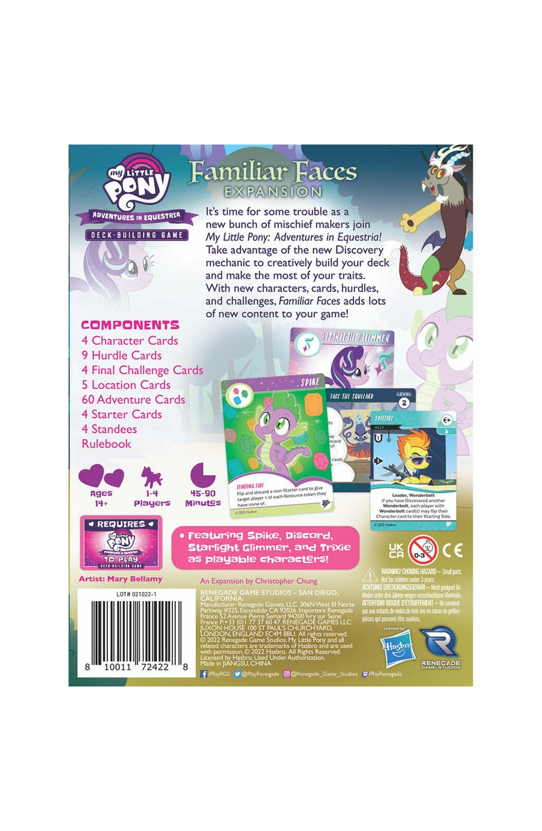 Renegade Game Studios My Little Pony Adventures In Equestria Familiar Faces Expansion, Alternate, color, Multicolored