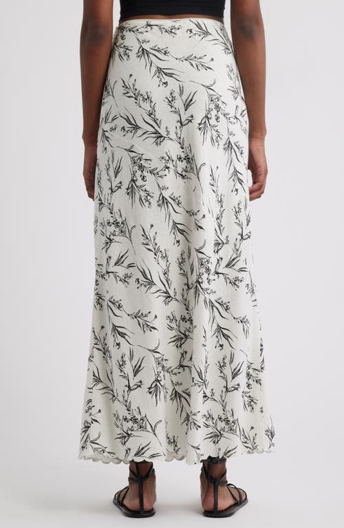 Shop Treasure & Bond Scalloped Hem Linen Blend Maxi Skirt