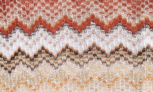 Missoni Metallic Zigzag Button-up Shirt In Brown Multi